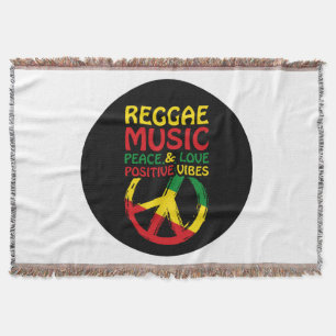 Symbool voor Reggae en Vrede met positieve quotes Deken