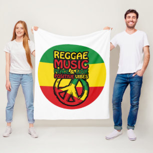 Symbool voor Reggae en Vrede met positieve quotes Fleece Deken