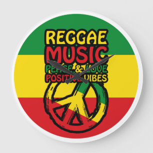 Symbool voor Reggae en Vrede met positieve quotes Grote Klok