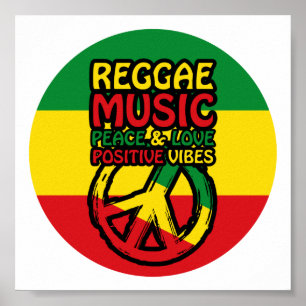 Symbool voor Reggae en Vrede met positieve quotes Poster