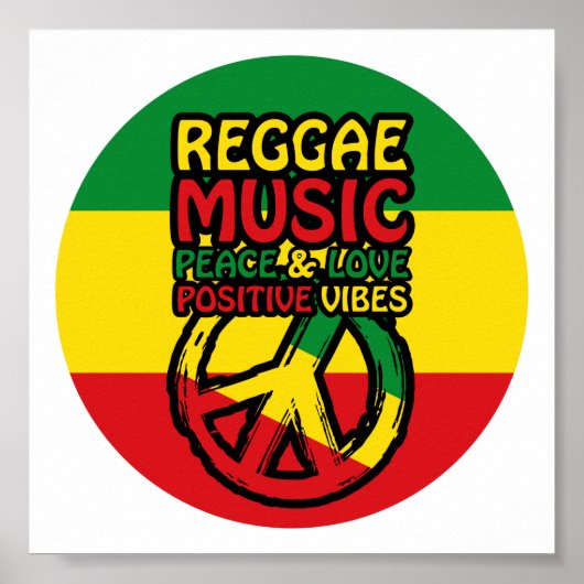 Symbool voor Reggae en Vrede met positieve quotes Poster (Voorkant)