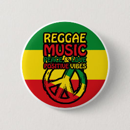 Symbool voor Reggae en Vrede met positieve quotes Ronde Button 5,7 Cm
