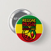 Symbool voor Reggae en Vrede met positieve quotes Ronde Button 5,7 Cm (Voorkant /achterkant)