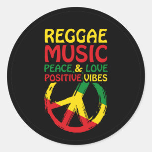 Symbool voor Reggae en Vrede met positieve quotes Ronde Sticker