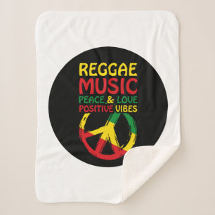 Symbool voor Reggae en Vrede met positieve quotes Sherpa Deken