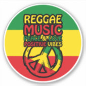 Symbool voor Reggae en Vrede met positieve quotes Sticker (Voorkant)