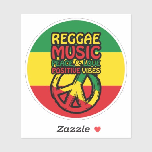 Symbool voor Reggae en Vrede met positieve quotes Sticker (Vel)