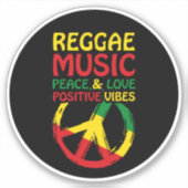 Symbool voor Reggae en Vrede met positieve quotes Sticker (Voorkant)