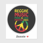 Symbool voor Reggae en Vrede met positieve quotes Sticker (Vel)