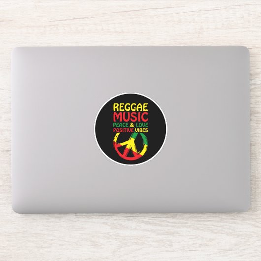 Symbool voor Reggae en Vrede met positieve quotes Sticker (Computer)