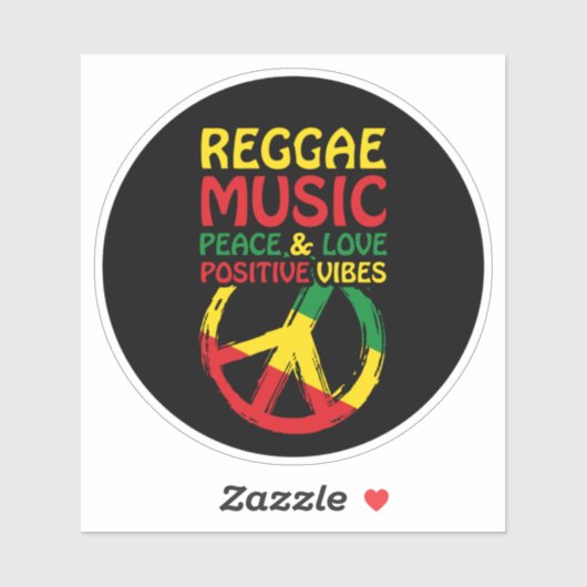 Symbool voor Reggae en Vrede met positieve quotes Sticker (Vel)