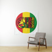 Symbool voor Reggae en Vrede met positieve quotes Wandkleed (In Situ (horizontaal))