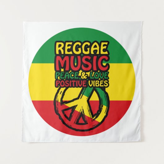 Symbool voor Reggae en Vrede met positieve quotes Wandkleed (Voorkant)