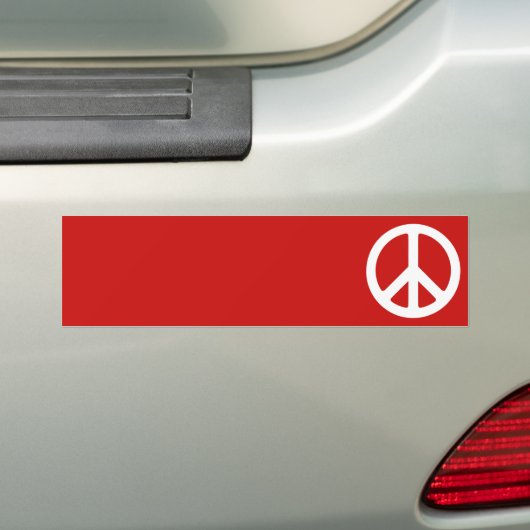 Symbool voor rode en witte vrede bumpersticker (Op auto)