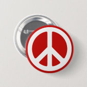 Symbool voor rode en witte vrede ronde button 5,7 cm (Voorkant /achterkant)