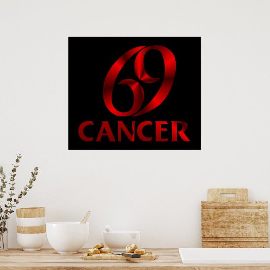 Symbool voor rode kankerhormonen poster (Keuken)