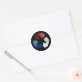 Symbool voor rode, witte en blauwe recycling ronde sticker (Envelop)