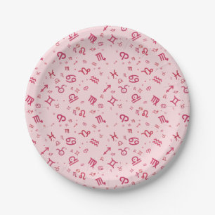 Symbool voor roze asstrologie dierentuin papieren bordje