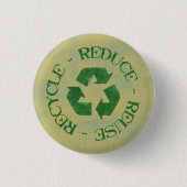 Symbool voor samengeperste recycling ronde button 3,2 cm (Voorkant)
