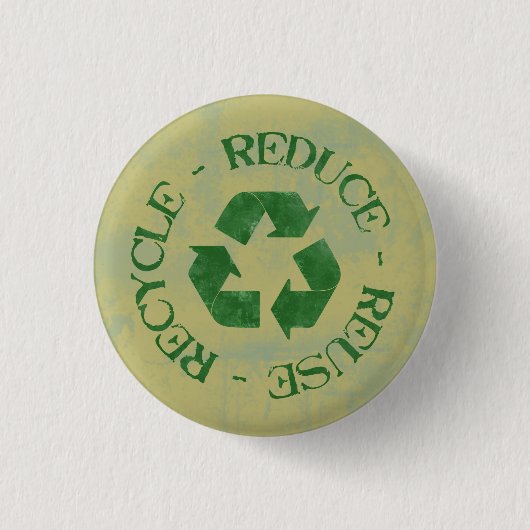 Symbool voor samengeperste recycling ronde button 3,2 cm (Voorkant)