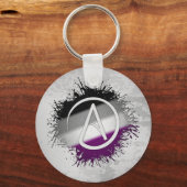 Symbool voor schildersplatter Asexual Pride Atheis Sleutelhanger (Voorkant)