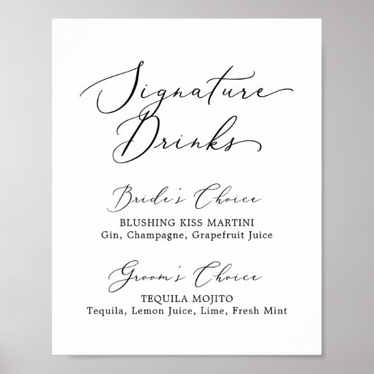 Symbool voor snelle zwarte kalligrafie Drink Poster (Voorkant)