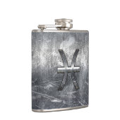 Symbool voor spisces-Zodiac in slijpstaal Heupfles (Rechts)