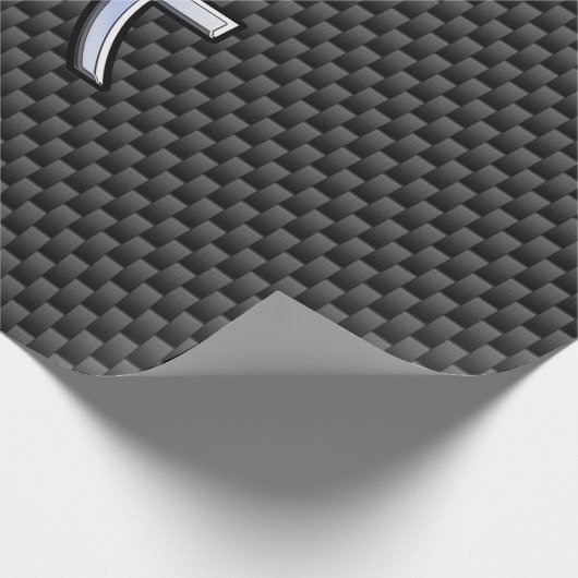 Symbool voor spisserij op afdruk van koolstofvezel cadeaupapier (Hoek)