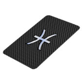 Symbool voor spisserij op afdruk van koolstofvezel magneet (Linkerzijde)