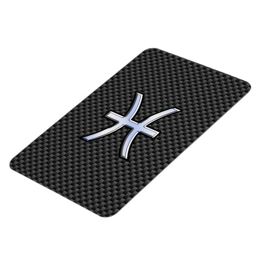 Symbool voor spisserij op afdruk van koolstofvezel magneet (Linkerzijde)