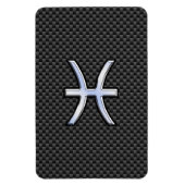 Symbool voor spisserij op afdruk van koolstofvezel magneet (Verticaal)