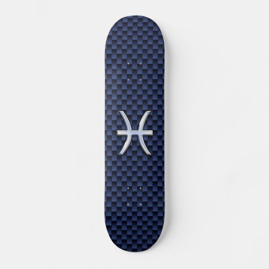 Symbool voor spisserij op blauwe koolstofvezel afd persoonlijk skateboard (Voorkant)