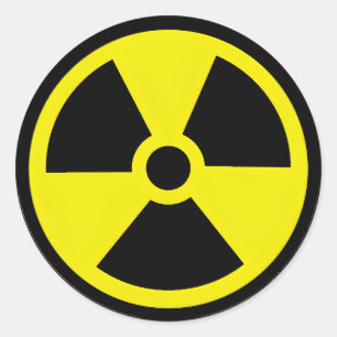 Symbool voor stralingsgevaar ronde sticker