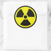 Symbool voor stralingsgevaar ronde sticker (Tas)