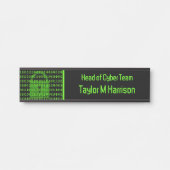 Symbool voor technische en cyberbeveiliging zwart deurbordje (Voorkant)