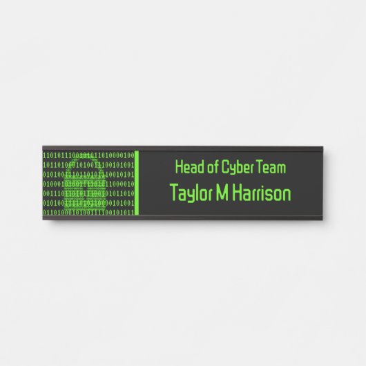 Symbool voor technische en cyberbeveiliging zwart deurbordje (Voorkant)