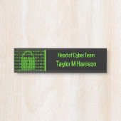 Symbool voor technische en cyberbeveiliging zwart deurbordje (Voorkant)