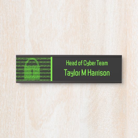 Symbool voor technische en cyberbeveiliging zwart deurbordje (Voorkant)