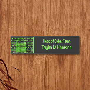 Symbool voor technische en cyberbeveiliging zwart deurbordje