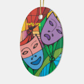 Symbool voor tragedie- en comedy-theater keramisch ornament (Links)