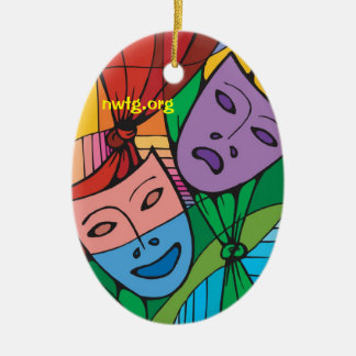 Symbool voor tragedie- en comedy-theater keramisch ornament