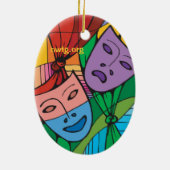 Symbool voor tragedie- en comedy-theater keramisch ornament (Achterkant)