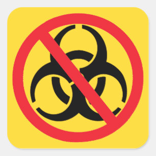 Symbool voor uitroeiing van uitbraak vierkante sticker