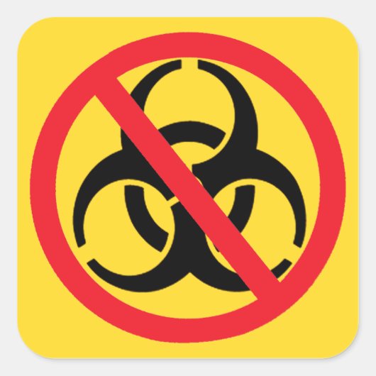 Symbool voor uitroeiing van uitbraak vierkante sticker (Voorkant)