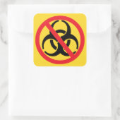 Symbool voor uitroeiing van uitbraak vierkante sticker (Tas)