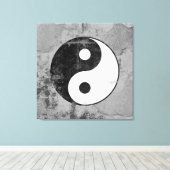 Symbool voor verdringing Yin Yang Canvas Afdruk (Insitu (Houten vloer))