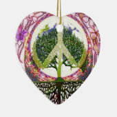 Symbool voor vrede en bloemen keramisch ornament (Rechts)