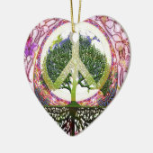 Symbool voor vrede en bloemen keramisch ornament (Links)