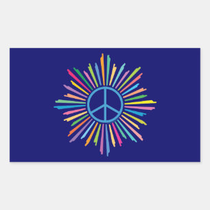 Symbool voor vredesteken rechthoekige sticker