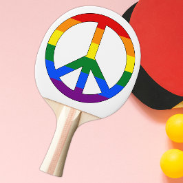 Symbool voor vredesvlag voor regenboogvlag tafeltennisbatje